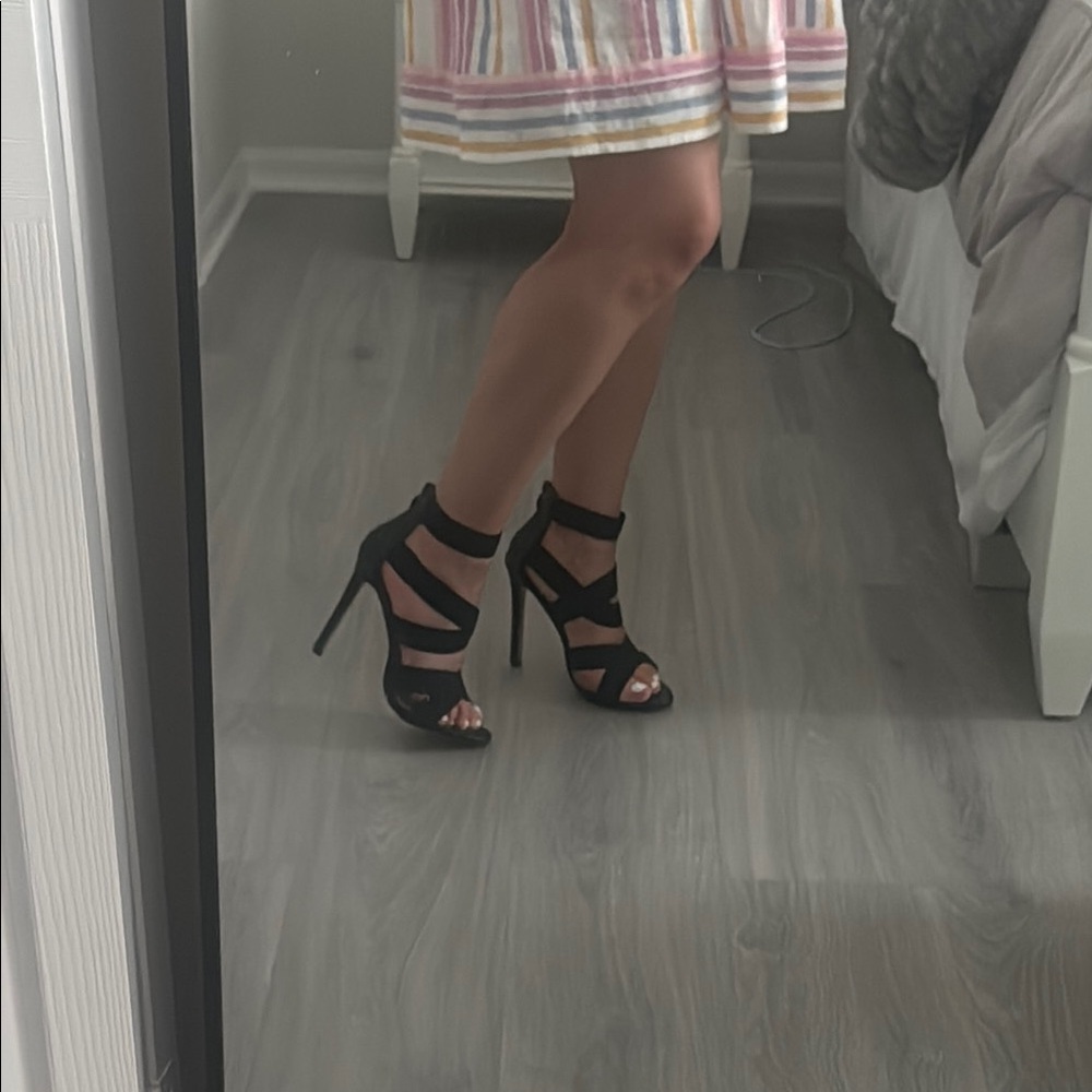 Elegant Black Strappy Heels